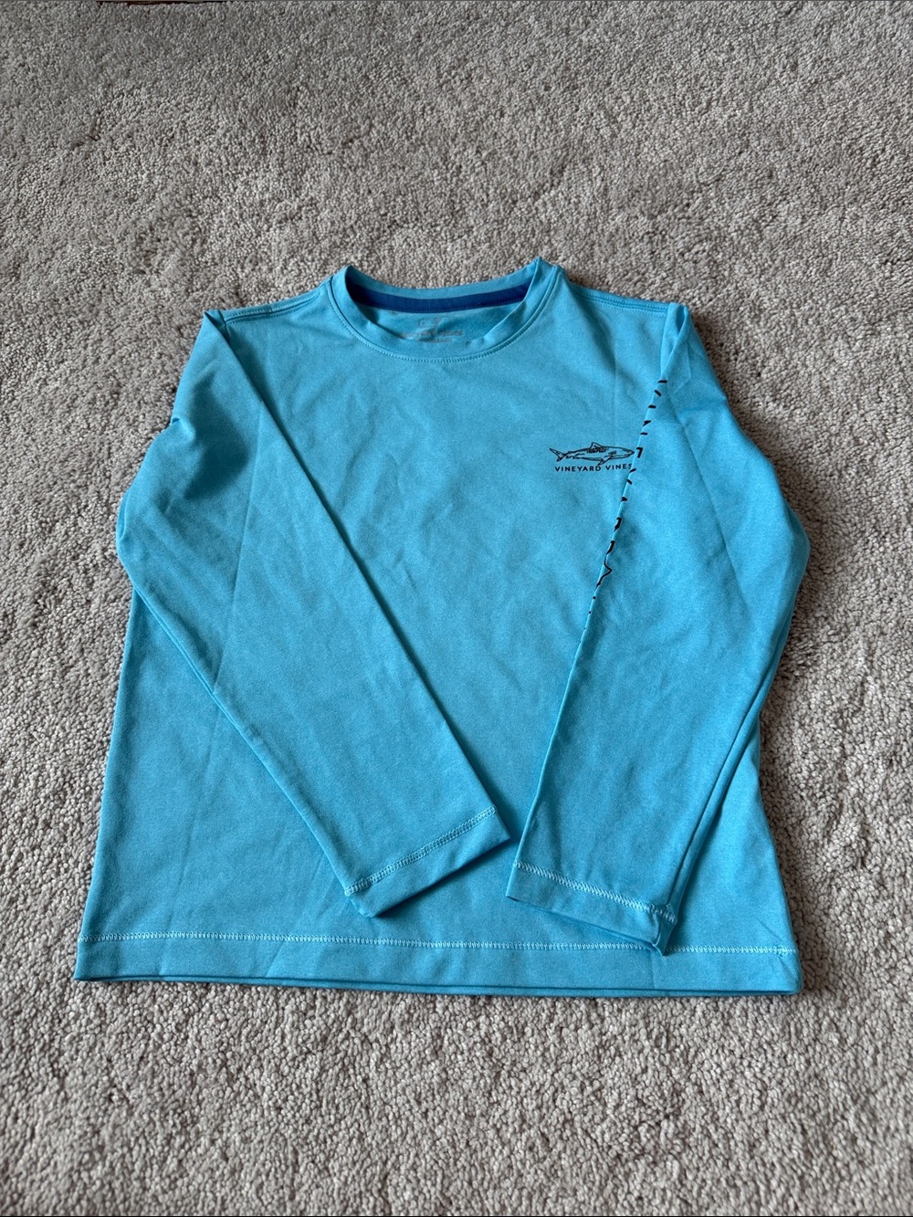 Vineyard Vines Long-Sleeve Tee in Aqua Blue